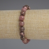 Rhodonite Bracelet, smooth round beads, diameter 8.5mm+/-, length 18cm+/- stretch