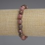 Rhodonite Bracelet, smooth round beads, diameter 8.5mm+/-, length 18cm+/- stretch
