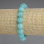 Aquamarine Bracelet, smooth round beads, diameter 10mm+/-, length 18cm+/- stretch