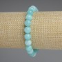 Aquamarine Bracelet, smooth round beads, diameter 8.5mm+/-, length 18cm+/- stretch