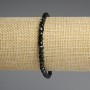 Black Tourmaline Bracelet, faceted cube beads, diameter 4x4mm+/-, length 18cm+/- stretch