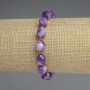 Sugilite Faceted Grain Bracelet, diameter 10x8.5mm+- with 3mm+- seed beads, length 18cm+- stretch