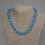 Azure Cat's Eye Smooth Bead Necklace, diameter 11mm+-, length 50cm+- with clasp
