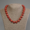 Sponge Coral Necklace, smooth bead, diameter 14mm+-, length 50cm +- with clasp