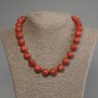 Sponge Coral Necklace, smooth bead, diameter 14mm+-, length 50cm +- with clasp