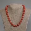 Sponge Coral Necklace, smooth bead, diameter 12mm+-, length 50cm +- with clasp