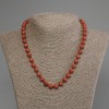 Sponge Coral Necklace, smooth bead, diameter 8mm+-, length 45cm +- with clasp