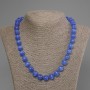 Blue Cat's Eye Necklace, smooth bead, diameter 11mm+-, length 50cm +- with clasp
