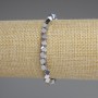 Hematite Cube Bracelet with Cross-Drilled Hole, Silver Colour 4x4mm+-, length 18cm+- stretch