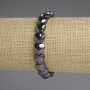 Hematite Bracelet, Faceted Heart Beads 10x10mm+-, length 18cm+- stretch