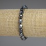Hematite Bracelet, Faceted Beads 8x7mm+-, length 18cm+- stretch