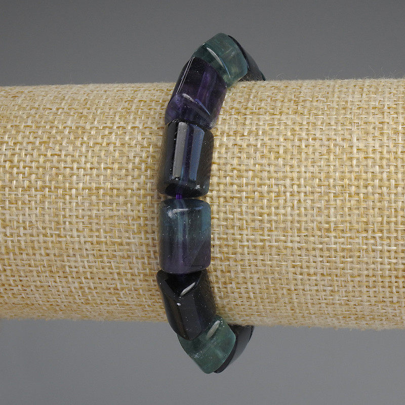 Fluorite Bracelet, Triangular Beads, diameter 14x10x10x10mm+-, length 18mm+- stretch