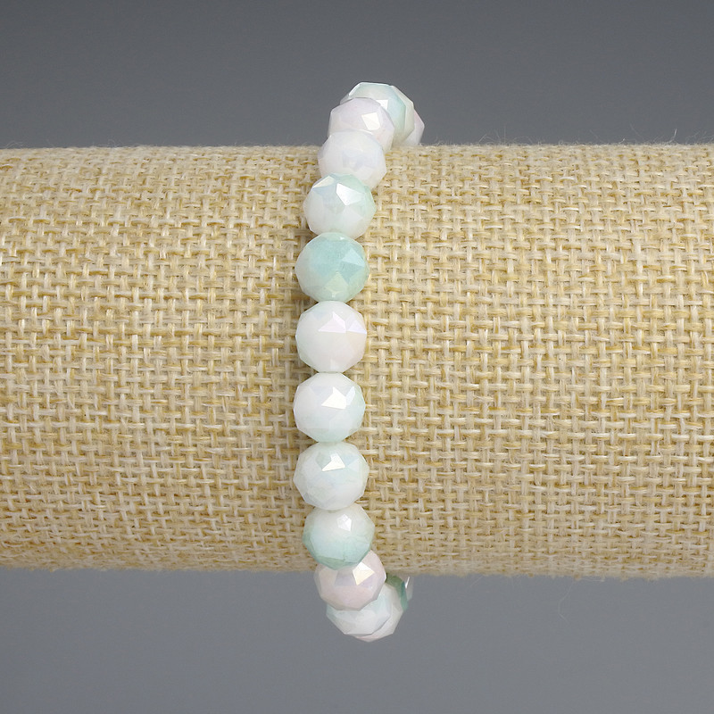 Czech Crystal Bracelet, Multicolour Faceted Bead 8mm+-, length 18mm+- stretch