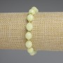 Chrysolite Olivine Bracelet, Faceted Grain Beads 10x8mm+- with Bicone Spacers 3mm+-, length 18cm+- stretch