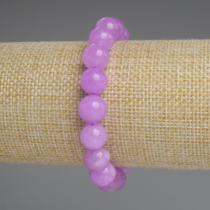 Lavender Amethyst Bracelet, Smooth Round Beads, diameter 10mm+-, length 18cm+- stretch