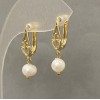River Pearl Earrings, Diameter 7x6mm+-, Length 28mm+
