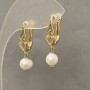 River Pearl Earrings, Diameter 7x6mm+-, Length 28mm+