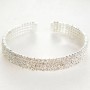 Four-Row Bangle Bracelet with White Rhinestones, circumference 18-22cm