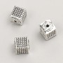 Findings Cube Spacer Bead, Diameter 6.5x6mm, Pack 20g 8pcs+-, Metal Colour "Silver"
