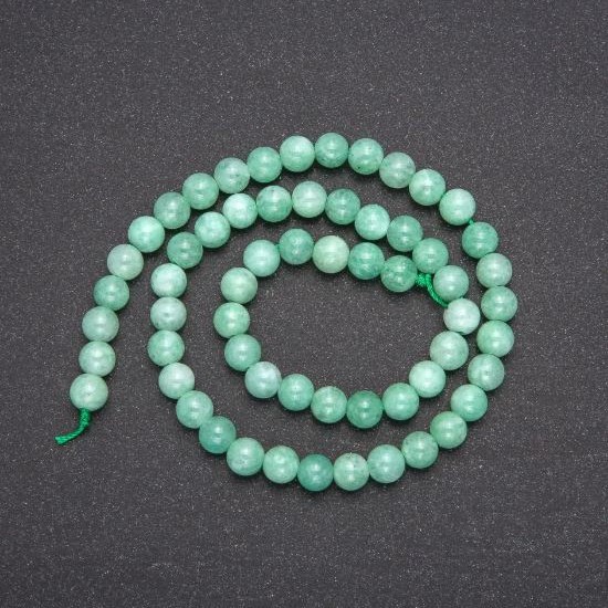 Natural Stone Beads Burmese Jadeite Smooth Round, Diameter 8mm+-, Length 38cm