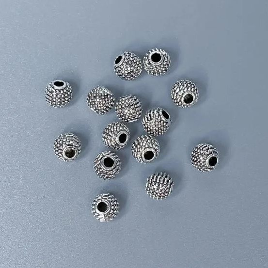 Findings Spacer Bead Metal Colour Silver, Diameter 5x5mm+-, Hole Diameter 1.5mm+-, Pack 20g (~48pcs)