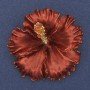 Brooch Pendant Petunia Flower Red Matte Enamel Red Rhinestones Gold-Tone Metal 51x51mm+