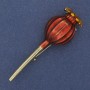 Brooch Poppy Red Enamel Gold-Tone Metal 20x66mm+