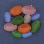 Brooch Pendant Accent Multicolour Cat's Eye Silver-Tone Metal 49x45mm+