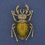 Scarab Beetle Brooch Yellow Enamel Yellow Rhinestones Gold-Tone Metal 27x46mm+