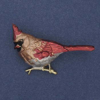 Bird Brooch Coloured Enamel Gold-Tone Metal 22x51mm+