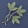 Flower Brooch Pendant Cat's Eye Silver-Tone Metal 44x62mm+