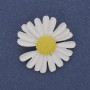 Daisy Brooch White and Yellow Enamel Silver-Tone Metal 30mm+