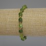 Jadeite Bracelet Faceted Grain Beads, Diameter 8x6mm+/- Seed Beads 3mm+/-, Length 18cm Stretch