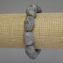Labradorite Bracelet Faceted Tumbled Stone, Diameter 18-20x13-16mm+/-, Length 18cm Stretch