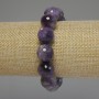 Amethyst Bracelet Faceted Round Beads, Diameter 13mm+/-, Length 18cm Stretch