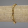 Hematite Bracelet Gold Colour Cube with Crosshole, Ø 4x4mm±, 18cm Length Stretch