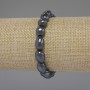 Hematite Faceted Bracelet, 8-11×8mm ±, 18cm length stretch