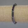 Hematite Bead Bracelet Grennelled Cube, 5.5x5.5mm +/-, 18cm length stretch