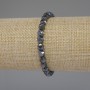 Hematite Bracelet with Faceted Beads, 6x5mm, stretch 18cm