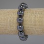 Hematite Bracelet Smooth Round Beads, Diameter 12mm+/-, Length 18cm Stretch