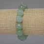 Nephrite Bracelet, faceted bead, diameter 12mm+/-, length 18cm stretch