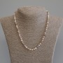 Pink Opal Necklace, Faceted Cube, 5x5mm+/-, Length 50cm+/- with Clasp