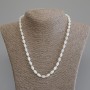 Mother-of-Pearl Rice Bead Necklace, diameter 9x6mm+-, length 50mm+- with clasp