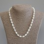 Mother-of-Pearl Rice Bead Necklace, diameter 10x7mm+-, length 50mm+- with clasp
