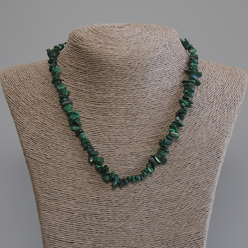 Malachite Chip Necklace, diameter 6-11x3-6mm+-, length 45cm+
