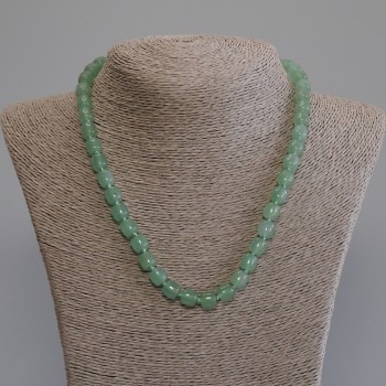 Jade Necklace, natural stone barrel beads, diameter 8x8mm+/-, length 50cm+