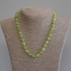 Chrysolite Peridot Necklace, faceted grain, diameter 9.5x8mm+/- seed beads 3mm+/-, length 50mm+/-, with clasp