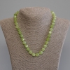 Chrysolite Peridot Necklace, faceted rhombus, diameter 9x8mm+/- seed beads 3mm+/-, length 50mm+/-, with clasp