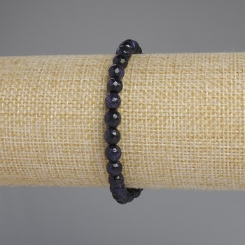 Aventurine "Night of Cairo" Bracelet, faceted bead, diameter 6mm+/-, length 18cm+