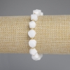 White Quartz Bracelet, faceted rhombus, diameter 10x9mm+/- seed beads 3mm+/-, length 18cm+